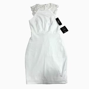 Lulus Dress Womens Sz XS Remarkable White Sheer Lace Sleeveless‎ Lined Zip